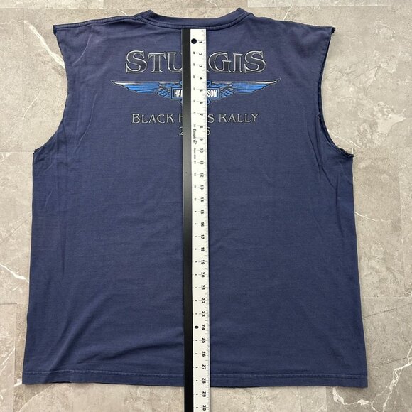 Vintage Harley Davidson Graphic Tee Mens 2XL XXL Sleeveless Sturgis y2k Buffalo - Picture 9 of 10